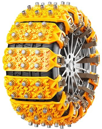 NETHIX Auto Schneeketten für BMW IX3 G08 iX3 2020 2021 2022 2023 2024 Winter Reifenketten Verstellbare Schneeketten Wiederverwendbare Schneeketten,Yellow-8 pcs