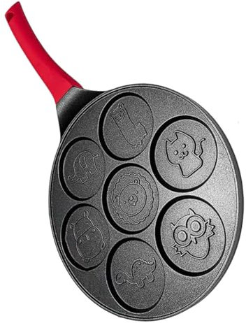 Alipis Egg Frying Pan Skillet Lid Non-Stick Cooking Pan Heat Insulation Handle Random Color