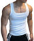 Camiseta de Tirantes de Punto Elástico para Hombre U Cuello Entrenamiento Gimnasio Músculo Camiseta Camiseta Sin Mangas(Weiß,M)
