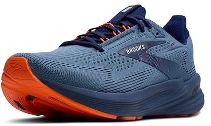 Brooks Men’s Revel 8 Neutral Running & Walking Shoe, Blue/Blue/Orange, 14 UK