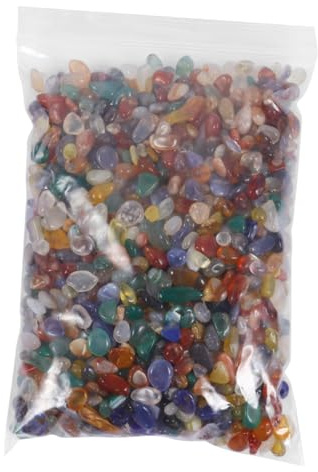 Homoyoyo Natural Crystal Agate Pebble Stone Aquarium Gravel Decoration 300g Colorful Polished Agate Gravel 5-7mm for Fish Tank and Vase Filler in Home Aquatic Landscaping