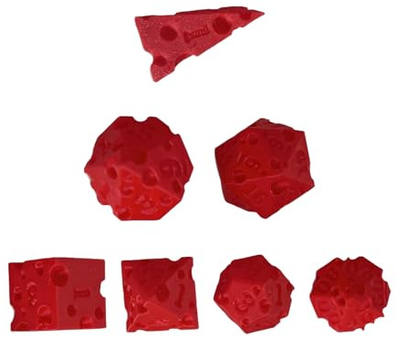 Tyinerc Brettspiel Würfel,Brettspiel Würfel Deko Käse Thema - 7 Teile 3D Druck Spielzeug Niedliche Deko - Für Familie Jugendliche Erwachsene Freunde