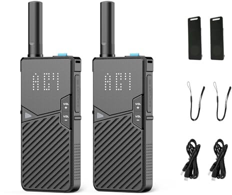 Belfone VX3 Air - Walkie Talkie piccolo DMR ultra sottile con schermo nascosto, batteria agli ioni di litio ad alta capacità da 2200 mAh combinata con risparmio energetico intelligente (confezione da