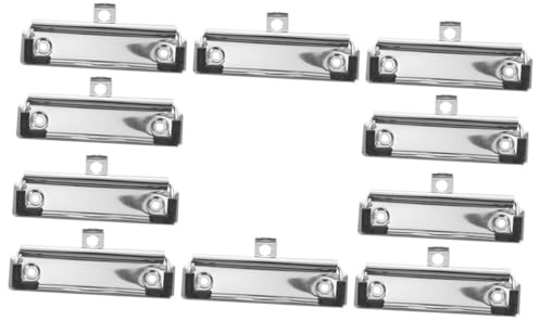 GARIOUANS 10 pièces Lot de Clips Métal pour Planchette avec Grip Caoutchouc Fixation Robuste pour Documents et Affichage Mural Support Bureau et École