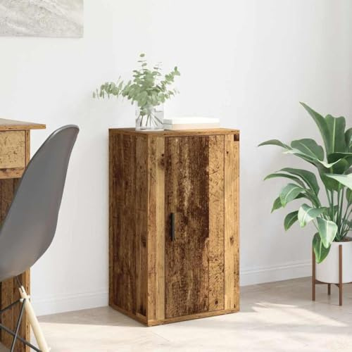 GeenYuu Sideboard Altholz 40x33x70 cm, Holzwerkstoff, mit Scharniertür, schmale Kommode für Wohnzimmer, Esszimmer, Küche