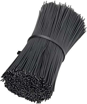 1000 fascette stringicavo riutilizzabili, 15 cm, in filo di ferro rivestito di plastica, colore nero, per fasciare e fai da te