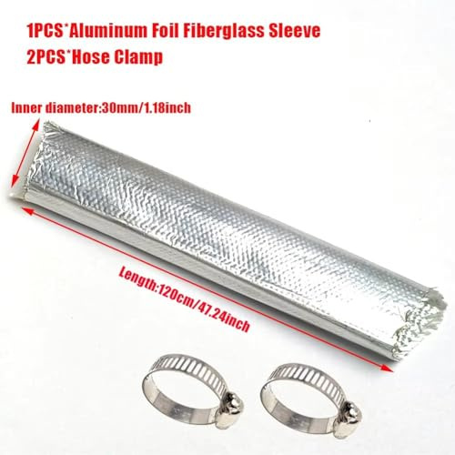 NEIQIUWING Standheizungs-Abgasrohr-Isolierset aus Aluminiumfolie und Glasfaser