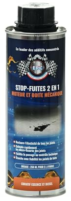 ERC | Stop-Fuites 2 en 1 Moteur et Boîte Mécanique | Stoppe Fuites, Restaure Joints, Réduit Consommation d'Huile | Régénère Élasticité sans Démontage | Essence, Diesel, Huiles Synthétiques | 250 ml