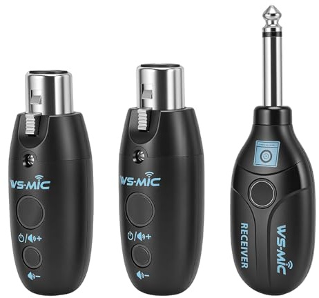 Qqmora Wireless Xlr Microphone System with Extended Battery Life Stable Transmission for Karaoke Live Streams for Dynamic Microphones Black