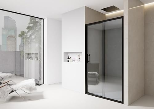 Bathroom Sliding Door Shower Enclosure Screen Walk in 6mm Glass Door Cubicle (Dark Grey Tint Glass, 1600mm)