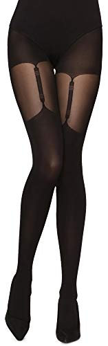 Merry Style Collant Fantaisie à Motif Lingerie Sexy Sous-vêtements Femme MS 260 40 DEN (Noir, XL)