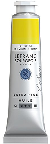 Lefranc Bourgeois 405039 extra feine Ölfarbe in Künstlerqualität aus hochwertigen Pigmenten, lebendige Farben, hohe Lichtechtheit, 40ml Tube - Kadmiumgelb Zitron