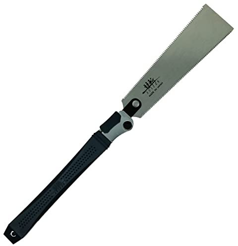SUIZAN Japanese Folding Ryoba Pull Saw 9.5 Inch Double Edge Hand Saw for Woodworking