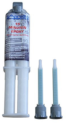 Sanremo 15 MINUTEN EPOXY 25ml + 2 Mischdüsen Epoxidharz Kleber 2-Komponenten