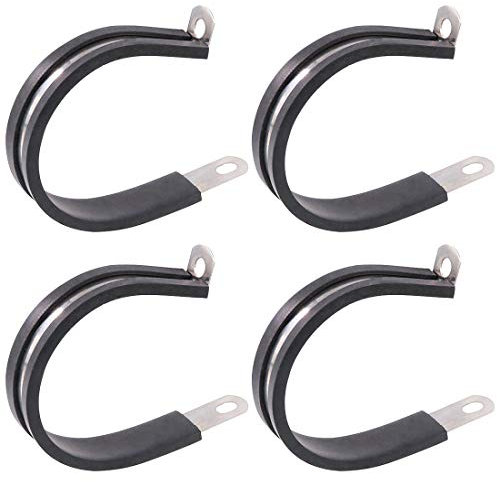Keadic 20Pcs 2 (50mm) Cable Clamp Rubber Wire Clamps Stainless Steel Rubber Cushioned Insulated Clamps