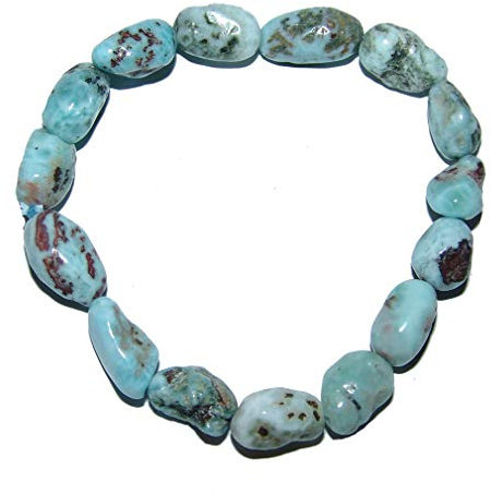 Larimar Atlantisstein Nugget Armband Größe der Nuggets ca. 10-15 mm Größe des Armbandes ca. 19-20 cm auf elastischem Band