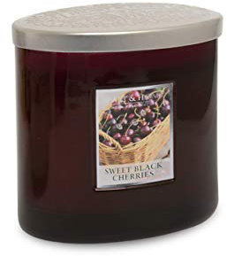 Heart & Home Ellipse Kerze mit 2 Dochten, Sweet Black Cherries