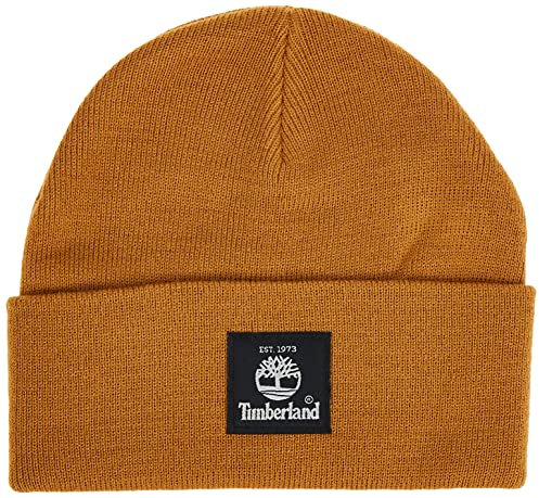 Timberland Herren Korte Horloge Cap Met Geweven Label Hut f r kaltes Wetter, weizenfarben, Einheitsgröße EU