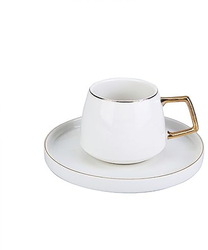 KARACA Saturn Coffee Set for 2 People, Porcelain, 4 Pcs, Multi-Purpose, Serving Espresso, Tea, Milk and Turkish Coffee, Turkish Traditional Coffee Mugs