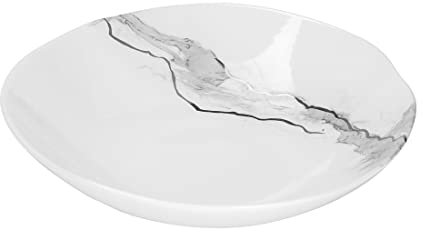 Fink - Mistral - Schale - Keramik - weiß,Silber (HxD) 7 x 30cm - Lieferumfang: 1 Schale!