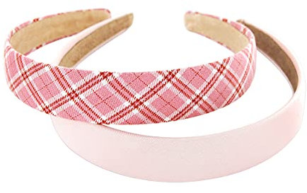 axy Haarreif 2er Set Klassic Vintage Haarreifen Hairband Damen Stirnband HRKD1 (2er Set - Pink)