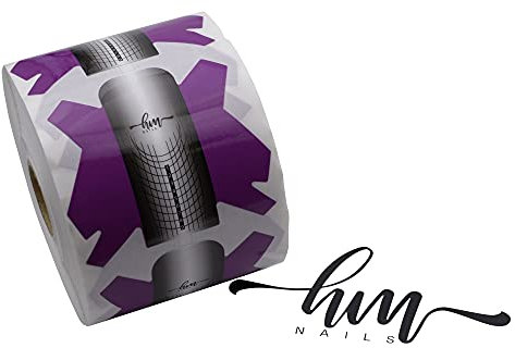 HM NAILS - 500 unidades de papel molde de guía para uñas rollo de papel pegatina para extensión de uñas acrílicas, gel UV, extensión de uñas, Pegatinas molde