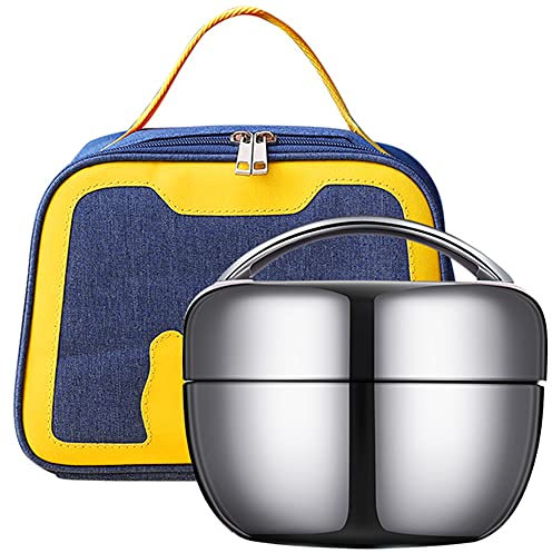 H&RB Termo para Comida Caliente Frascos Térmicos para Comida de Acero Inoxidable para Sólido Líquido Portátil Termo Adecuado para Alimentos Bebidas Adultos Niños Colegio Trabajo Viaje,Two Layers