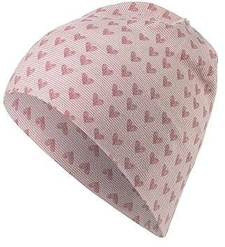 Sterntaler Baby Mädchen Beanie Baby Slouch-Beanie Herzen Mütze - Beanie Baby, Kinderbeanie, Babymütze - aus Jersey mit Herzen - rosa, 37