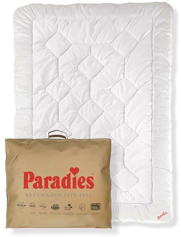 PARADIES 4 Jahreszeiten Bettdecke 155x220 cm - Prima Varietta Bio, Öko-Tex 100 Klasse 1, medizinisch getestet, Knöpfbare 4-Jahreszeitendecke 155 x 220