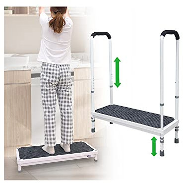 Marchepied avec poignée pour personnes âgées, marchepieds en acier avec rampe d'aide pour voiture, SUV, douche, baignoire (181,4 kg)