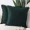 Madizz 2er Set Kissenbezügen aus Wildleder mit Fransenquasten Weiche dekorative Kissenbezüge für Sofa Schlafzimmer Kissenhülle Dunkelgrün 40x40 cm Quadrat