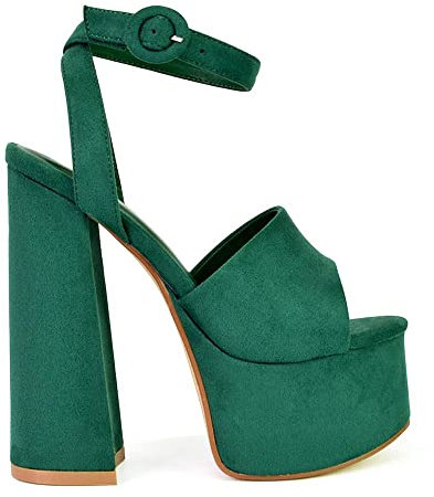 Womens Platform High Heel Shoes Ladies Ankle Strap Party Peep Toe Sandals Size 3-8