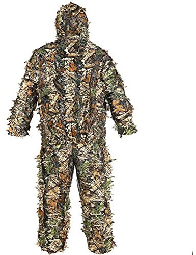 Ghillie Suit - Jagdbekleidung Herren Set | Tarnanzug Jagd Wald | Woodland Dschungel Ghillie Suit | Camouflage Anzug Kleidung | Blätter Ghillie Anzug Bestehend Aus Jacke, Hose