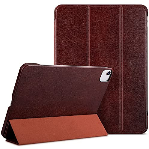 Haobobro iPad Pro 11 (3. Generation) Leder Hülle - 11 iPad Pro Smart Folio - iPad Pro 11 Lederhülle extra Dünn - Auto Schlafen Wachen Ledercase - iPad Pro 11 Leather Case Cover - Braun
