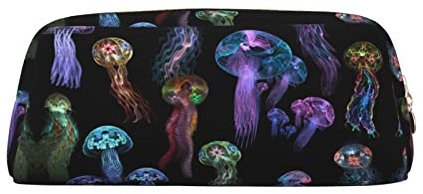 OCELIO Farbe Quallen Leder Reißverschluss Stereoskopische Stifttasche Bunte Schreibwaren Tasche Make-up Tasche Aufbewahrungstasche
