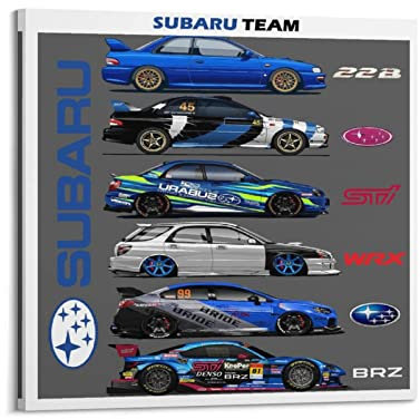 JDM Sportauto-Poster für SUBARU TEAM Rennauto Supercar dekorative Malerei Leinwand Wand und Kunst Bild Familie Schlafzimmer Dekor 30 x 30 cm