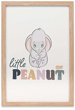 Disney Dumbo Little Peanut Gerahmte Wanddekoration aus Holz | Entzückendes Dumbo-Elefantenbild für Babyzimmer, Kinderzimmer oder Kinderzimmer