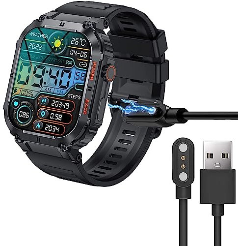 Blueshaweu Ladekabel Kompatibel mit GaWear Smartwatch Herren 1,96 Zoll K57, Kabel Ladegerät Ladestaion für LIGE K57 / GaWear K57 Smartwatch (schwarz)