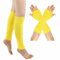 SHTGOI Beinstulpen und Pulswärmer Set Baumwolle Strick Beinwärmer Fingerlose Handschuhe Winter Arm Handwärmer Legwarmer Bein und Arm Stulpen für Yoga-Tanzen Turnhalle Ausübt Halten Warm Bright Gelb