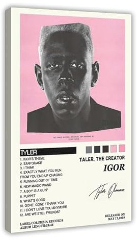 Tyler Poster Igor Album Cover Kunst Leinwand Poster Wandkunst Dekor Druck Bild Gemälde für Wohnzimmer Schlafzimmer Dekoration Rahmenstil 40 x 60 cm
