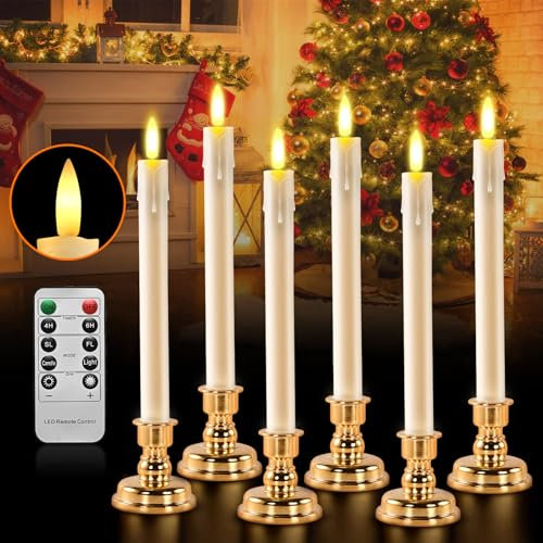 RaceGT LED Kerzen Mit Flackernder Flamme - 6 Stück Echtwachskerzen, Elektrische Stumpenkerzen Mit Timer, Batterie Und Fernbedienung für Weihnachtsdeko, Wohnzimmer, Geburtstag, Tisch Deko