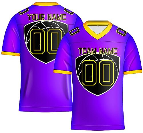 Maglia da calcio personalizzata per uomo/donna/gioventù cucita nome numero di squadra camicia sportiva all'aperto di lusso, Viola, S