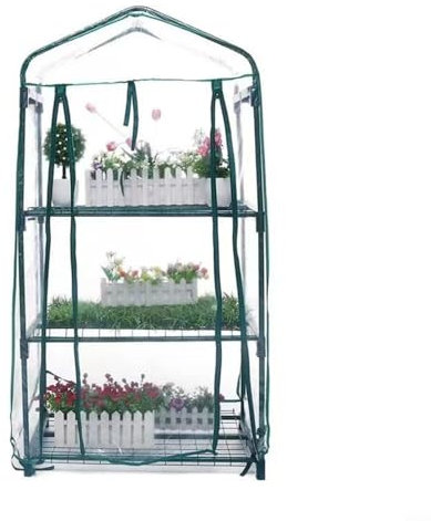 Premium Tomatengewächshaus Foliengewächshaus, Gewächshaus klein, Tomatenhaus, Treibhaus mit Tür zum Aufrollen - 69 x 49 x 127 cm Frühbeet, Gemüse, Blumen, Obst, Garten(Transparent)