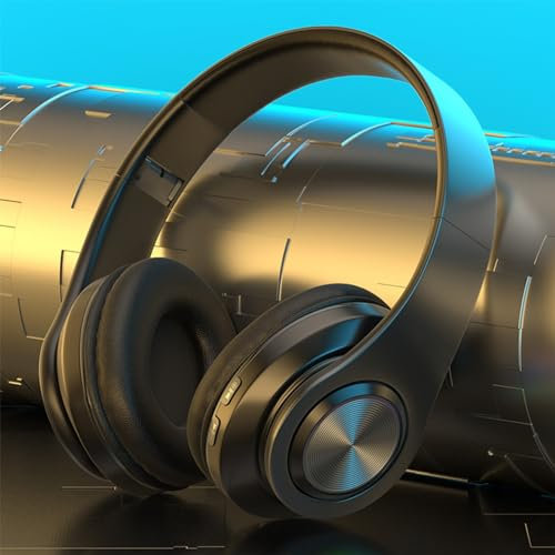 Generic 2024 New Foldable Wireless Bluetooth Headphones,5.1 Bluetooth Headset Noise Cancellation Subwoofer Headphones,Lightweight Bluetooth Headsets for Mobile Computer Game Sports Music Play (Black)
