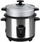EMtronics EMRCCSTSS1 Rice Cooker 1 Litre with Automatic Cooking, Steamer Tray and Warmer Function with Removable Non-Stick Bowl, Measuring Cup and Spatula 400W - Stainless Steel