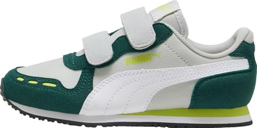 PUMA Cabana Racer SL 20 V PS, Zapatillas, Cool Light Gray White-Dark Myrtle-Lime Smash, 32.5 EU