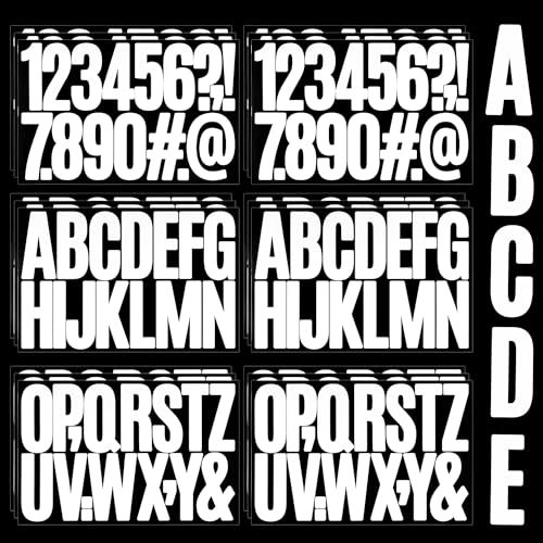 18 Blatt Alphabet Zahlen Aufkleber, 7,6cm Selbstklebende Vinyl Alphabet Aufkleber Wasserfeste Buchstaben Aufkleber Großbuchstaben zum Basteln Briefkasten Auto Heimdekoration(Weiß)