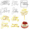 10 Stück Cake Topper Geburtstag Acryl Happy Birthday Tortendeko Gold Silber Wiederverwendbar Tortendeko Kuchen Topper Kuchendekoration für Babyparty Hochzeit Geburtstag Dekoration