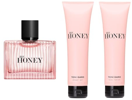 Toni Gard MY HONEY FOR WOMAN Eau de Parfum 40 ML + Shower Gel 150 ML + Body Lotion 150 ML Helle Hölzer Himbeere Moschus Lotusblüte Jasmin Magnolie Honigtau Nektarine Mirabelle floral fruchtig für Sie