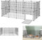 Suusolny Freigehege Kaninchen Gittergehege Haustier Laufstall Metallgitter Gehege Welpengehege Kleintierkäfig Meerschweinchen Käfig für Innen und Aussen (Schwarz, 24pcs mit Türen 142x72x72cm)